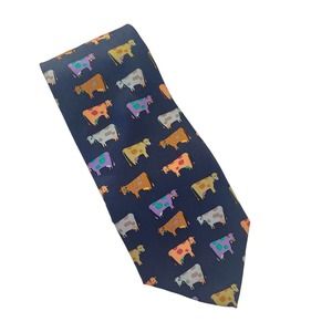 Alynn "Moo" Tie Cows Men's Silk Tie Novelty Farm Animal Fun